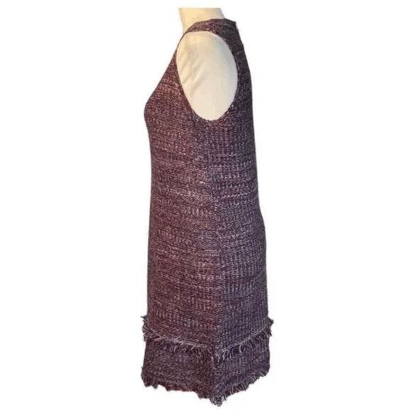 Ethereal Paper Crane Sweater Dress Blue Red Knit Bohemian Fringe Hem S - Picture 3 of 8